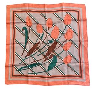 Retro Tulip Patterned Scarf